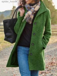 Misto lana da uomo 2022 Autunno e inverno Cappotto da donna nuovo Cappotto di lana tinta unita di media lunghezza retrò L230919