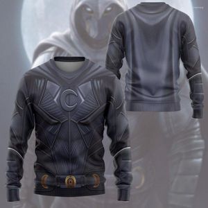 Hoodies masculinos lua cavaleiro marc spector cosplay traje moletom 3d impresso anime dos desenhos animados com capuz jaqueta casaco adultos