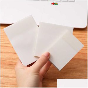Notepads Wholesale Simple And High-Value Note Paper Transparent Sticky Notes With Scrapes Stickers Waterproof Memo For Student Offic Dh2Uu