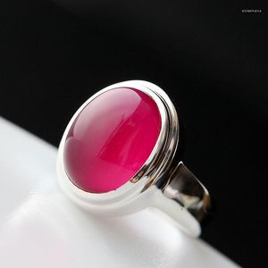 Cluster Rings Ecoworld Ge Silver Jewelry Wholesale Manual With Red Corundum 925 Sterling Ring Retro Ms.