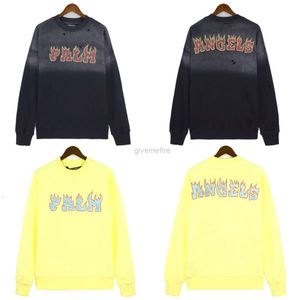 Tasarımcı Moda Giyim Lüks Erkek Sweatshirts Palms Palms Angel Melekler Angel Angels Sonbahar ve Kış Yemeli Eski Delik Mektup Yuvarlak Boyun Süvarisi Gevşek Günlük Erkek ve Kadınlar F