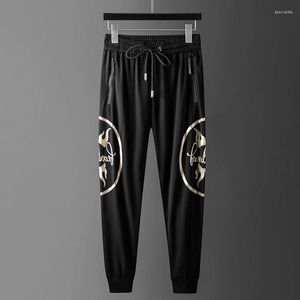 Men's Pants 2024 High-end Fashion Printed Casual Spring And Summer Black Sports Loose Large