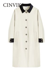 女性用ジャケット女性コートと秋のコントラストカラーラペルシングルブレスト韓国のシックな女性服アウター230918