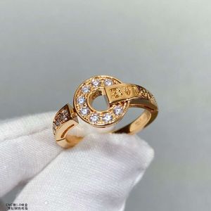 24ss Fashion Bvlgary High Edition Silver S925 Treasure Family Ring Time Comes and Turns Full of Women's Fashion and Advanced Inlaid Couples