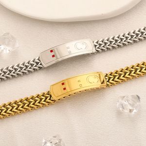 18k guldpläterad designerkedjor armband för kvinnor hjärta korrekt varumärke logotyp cirkel silver pläterad mode rostfritt stål gåva lyxkvalitet gåvor par 17+5 cm