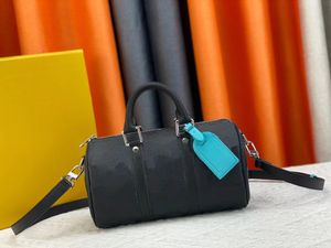 Modische Kissentasche für Herren und Damen, Schultertasche mit Vintage-Print, tragbare Tragetasche aus Leder, Reisetasche mit großem Fassungsvermögen