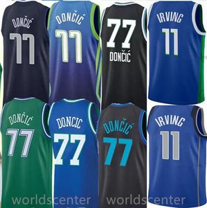Kyrie Irving 11 Luka Doncic 77 Maverick Jersey Basketball Shirt Green White Blue Men 2023