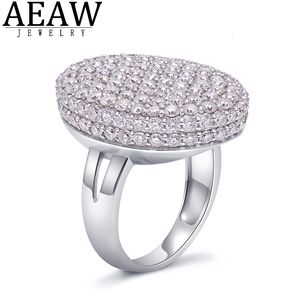 Wedding 10k White Gold DF Color VVS1 Round Brilliant Cut Party Ring Full Stone Oval Style 230915