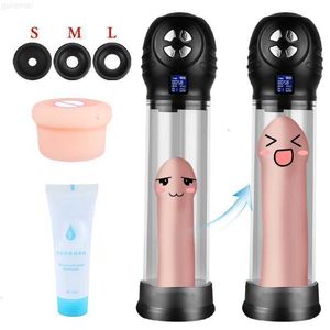 Sex Toy Massager Penis Pump with Lubricant Rechargeable Cock Vacuum for Men Enlargement Male Masturbators e