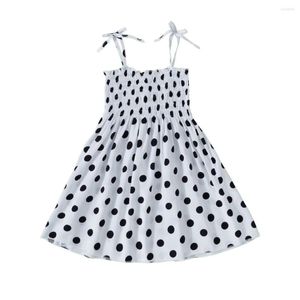 Girl Dresses 6-36 Months Cotton Summer Baby Girls Polka Dots Dress Beach Toddler Braces-Skirt Clothes 6 8 12 18 24 OBD228450