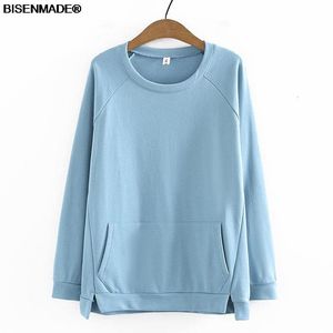 Women's Plus Size TShirt Women Clothing Hoodies Sweatshirts Autumn Loose Casual Round Collar Big Pocket Raglan Sleeve Split Tops 838 230919