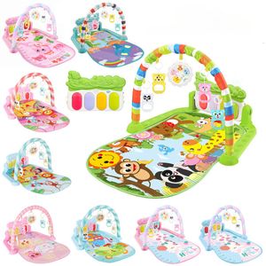 Chocalhos Mobiles Baby Music Rack Play Mat Puzzle Tapete com Piano Teclado Infantil Playmat Ginásio Crawling Activity Tapete Brinquedos para 0-12 Meses Presentes 230919