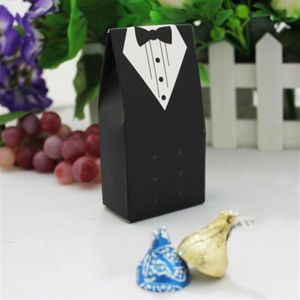 Contenitore di caramelle Sposa Sposo Bomboniere nuziali Scatole regalo Abito Tuxedo 100 pezzi 50 paia New2461