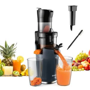 BioloMix 200W Cold Press Juicer With 3.07in Feed Chute, Tritan Material, Slow Juicer Machines, Heavy Duty, Masticating Juice Extractor Fits Whole Fruits & Veggies