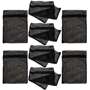 Sacos de lavanderia 8 Pcs Bag Delicates Black Washing Mesh Poliéster Travel