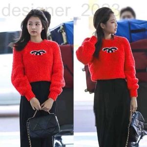 Women's Sweaters Designer Fall top sweater High-end fashion Luxury half letter embroidered motifs with crew neck pullover XTH8