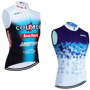 2024 Colpack Team Lightweight Windbreaker Cycling Jersey Top Quality ROSTI Bicycle Outwear Sleeveless Jacket Bike Cut Quick dry Cycling Vest with 3 Rear Pockets