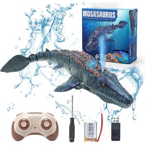 Bath Toys 2.4G fjärrkontroll dinosaurie barn mosasaurus dykning leksak rc båt utomhus leksak vatten för pool badrum bad leksaker för barn 230919