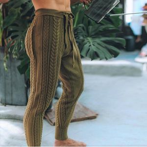 Мужские брюки Wepbel, модные трикотажные брюки длиной до щиколотки Y2K, облегающий свитер, шерстяной повседневный осенний карандаш