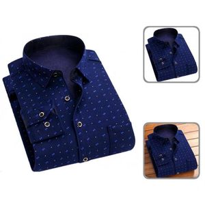 Camicie casual da uomo scozzese morbido cardigan addensato camicia maschile fibra di acetato bavero invernale per appuntamenti265o