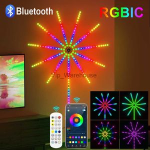 Stringhe LED Party Smart Bluetooth RGBIC Fuochi d'artificio a LED Striscia luminosa 5050SMD 180 LED Lampada fuochi d'artificio a LED Sincronizzazione musicale Illuminazione decorativa per Natale HKD230919