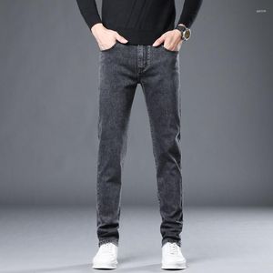 Men's Jeans Summer Korean Version Slim Small Straight Mid-rise Stretch Black Comfortable Soft Fit Pants