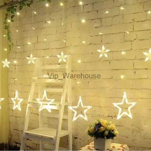 LED -strängar Party AC220V Holiday LEDING LED Fairy Star Curtain String Luminarias Garland Decoration Christmas Wedding Light 2M HKD230919