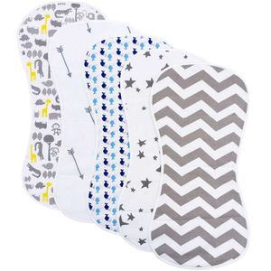 Baby Burp Cloths Set for Girls Boys Premium 100% Organic Cotton Absorbent 3 Layer Towels Burping Rags Pads New borns Baby Bibs