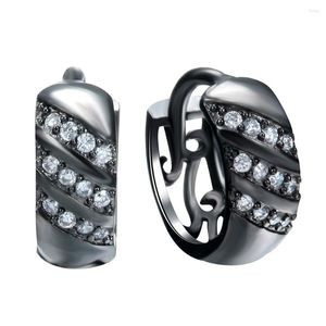 Dangle Oorbellen 2023 Groothandel Mode Zwart Gun Plated Silve Zirkoon Zomer Product Sieraden Voor Vrouwen Bruiloft Kantoor