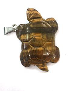 Whole 10 pcs Silver Plated Tortoise Shape Tiger Eye Stone Pendant Green Aventurine For Gift Animal Jewelry5030916