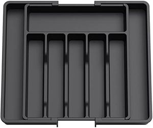Matten Pads Lifewit Besteck-Schubladen-Organizer, erweiterbares Utensilientablett für die Küche, verstellbarer Besteck- und Besteckhalter, schwarz 230919
