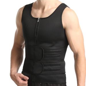 Män svettas bastu kostym väst midja tränare kropp shaper neopren tank top kompression skjorta träning fitness bantning korsett girdles2762