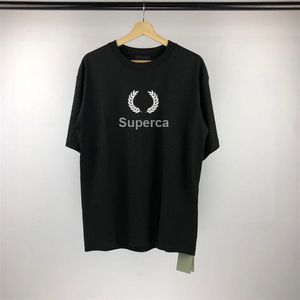 夏のメンズデザイナーTシャツネックライン耳小麦プリントレターティーファッションカジュアルカップル半袖Tシャツ快適なクルーNEC335C