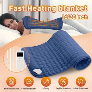 16x30 Polegada cobertor elétrico de aquecimento lavável com 6 temperaturas ajustáveis, nádegas de relaxamento, costas, pescoço e ombro,