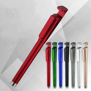 wholesale 5 Pcs Multi-purpose Refillable Gel Pen Rollerball Pencil Phone Hoder/QR Code Advertising Customized LOGO Function 0.5mm Black LL