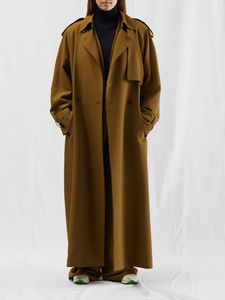 レディースジャケットY2Kフォールウィンターカフスバックルベルトトリムdeconstructed lapel coat for women2023women's cooren韓国のスタイリッシュなウールブレンドコート230918