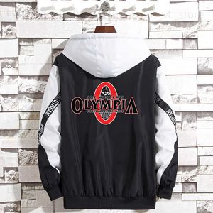 Erkek Ceketler Yeni Ceketler Erkek Kadın Hip-Hop Olympia Spor Salonu Açık Rüzgar Yatağı Patchwork Ceket Erkekler gevşek fermuarlı ceket harajuku Erkek Giyim T230919