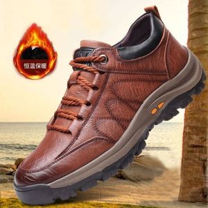 Dress Shoes Autumn Winter Men's Sports Casual Shoes Increase In Height Plus Cashmere Shoes Male Walk Footwear Sneakers Round Toe PU 230918