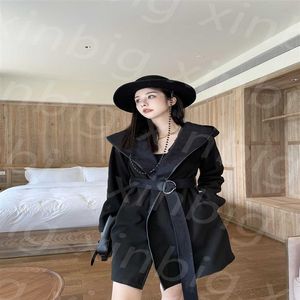 Новая дизайнерская женская куртка-тренч с капюшоном, ветровка, модные цветы, длинный стиль с поясом, тонкие женские куртки, длинные s273y