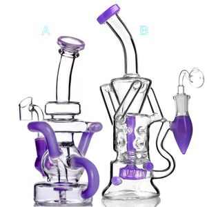 Fumar Hookah 10 polegadas de altura Roxo Rosa Verde Lavanda = Fab Egg Recyler Glass Water Bong Dab Rigs 14.4MM Banger