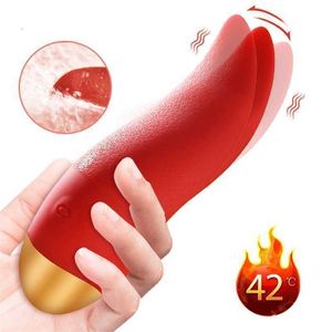 Sex Toy Massager Adult Realistic Tongue Licking Vibrator Heating g Spot Vaginal Clitoral Stimulator Nipple Vibrators Adults for Women