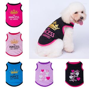 犬のアパレル服プリンセスクラウンコットンベスト子犬甘いカジュアルシャツ小犬用コスチュームペットペットペット用品