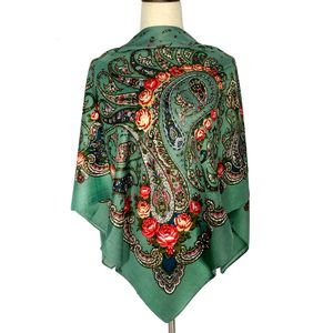 Eşarplar Boho Seyahat Eşarp Rusça Şal Ulusal Başörtüsü Büyük Bandana Yumuşak Viskoz Paisley Baskı Kare Şallar ve Sararlar Kadınlar için 230818