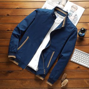 Men's Jackets Stand Collar Cotton Wash Stripe Ribbon Workwear Jacket 230919