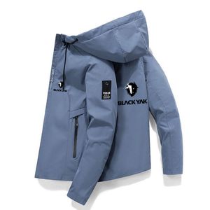 Erkek Ceketler 2023 Yeni İlkbahar ve Sonbahar Black Yak İnce Polyester Yaz Güneş Koruyucu Rüzgar Dergisi Sıradan Spor Kapüşonlu Ceket 230919