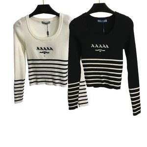 Maglieria con lettere ricamate Maglieria da donna Moda pullover slim Maglieria classica con stampa logo