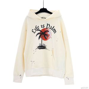 Designer-Modebekleidung, luxuriöse Herren-Sweatshirts, Palmen, Engel, Engel, Herbst, Sonnenuntergang, Kokosnussbaum, Speckler, Buchstabendruck, lockerer Kapuzenpullover für Herren und Damen, Trend