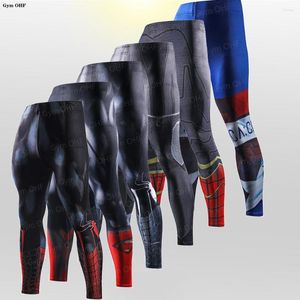 Calças masculinas Super Ero 3D Termal Casual Homens Marca Compressão Tits Skinny Leins Fasion Elastic Ym Fitness Masculino Calças