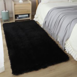 Carpets Plush Pink Carpet Living Room Decoration Fluffy Rug Thick Bedroom Anti Slip Floor Soft Solid Large 230919