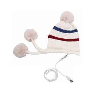 Heated Hat Breathable Heating Caps Portable Knitted Hats Lovely Exquisite Soft Warm Wear Resistant Headwear for Women 230920
